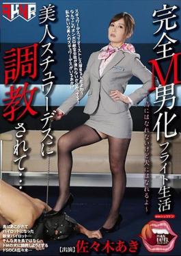 MANE-016 A Totally Maso Man Transformation Flight Life I Was Getting Breaking In Training From A Beautiful Stewardess... Aki Sasaki